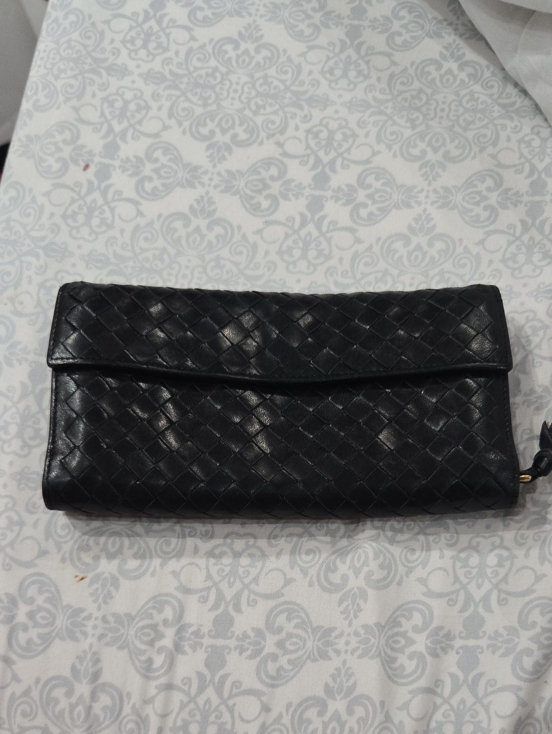 Bottega Veneta Black Woven Leather Wallet
